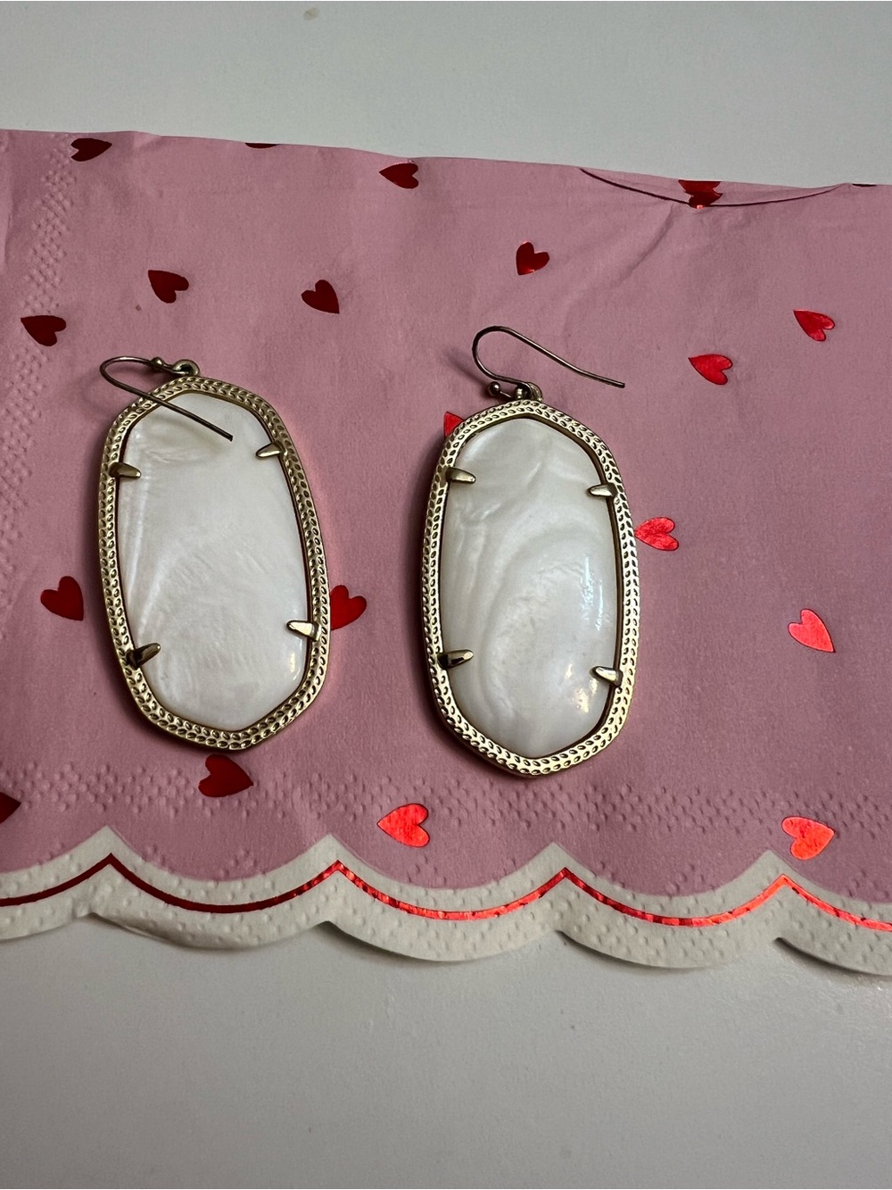 White Mother-of-Pearl Drop Earrings - Women's Fashion Jewelry